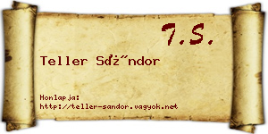 Teller Sándor névjegykártya
