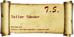 Teller Sándor névjegykártya